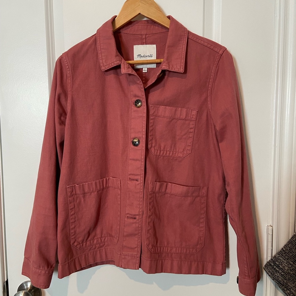 Madewell salmon pink work coat jacket